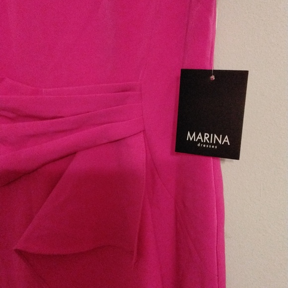 Women's NWT hot pink/Fuchsia Firmal Jumpsuit  by Marina dresses size 10 - Picture 5 of 7